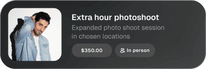 Extra hour photoshoot