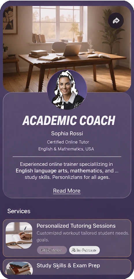 Bookme profile preview